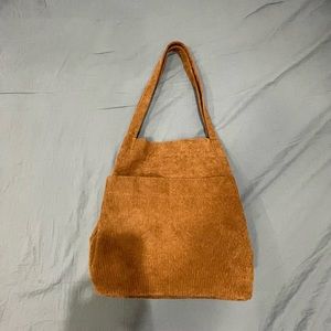 Brown Tan Corduroy Tote Bag